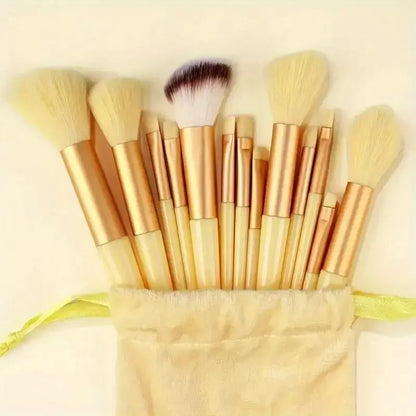 13ks prémiových syntetických nylonových štetinových štetcov na make-up – mäkké, jemné a bez krutosti pre bezchybný podklad, lícenku, púder,