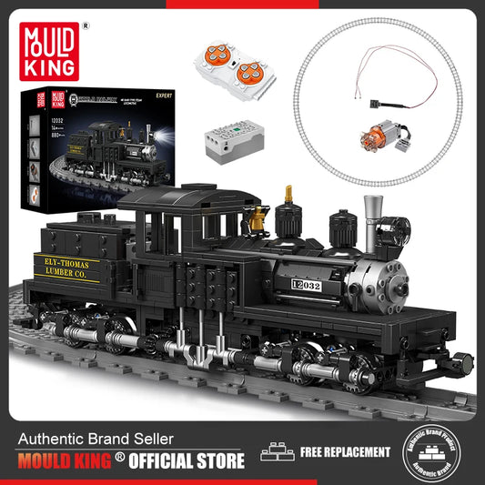 Mold King 12032 Technické hračky do auta Diaľkové ovládanie Shay Model parnej lokomotívy Montáž vlaku Hračky z tehál Detský vianočný darček