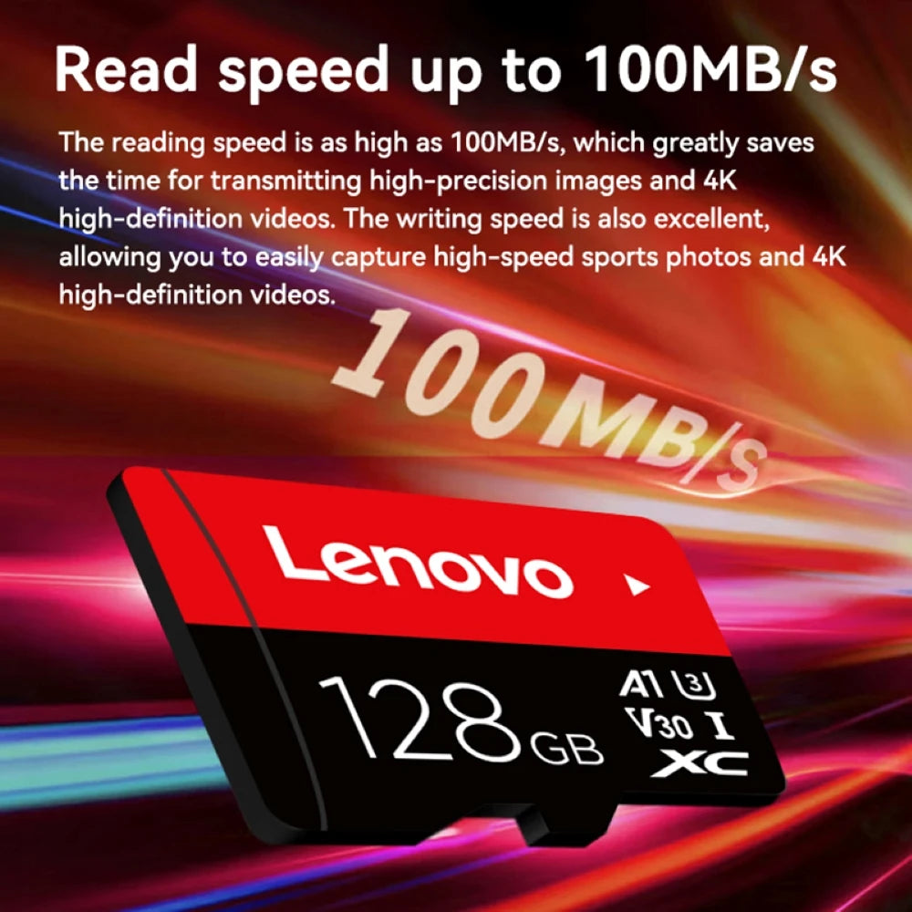 Pamäťová karta Lenovo 512 GB 256 GB 128 GB 64 GB 32 GB U3 V30 4K Full HD Micro TF Mini SD karta Pamäťová karta TF Flash pre telefón/počítač