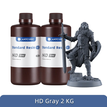 ANYCUBIC Najnovšia HD šedá živica 405nm UV živica pre Photon 3D tlačiareň Vysoko presná UV fotopolymérová živica