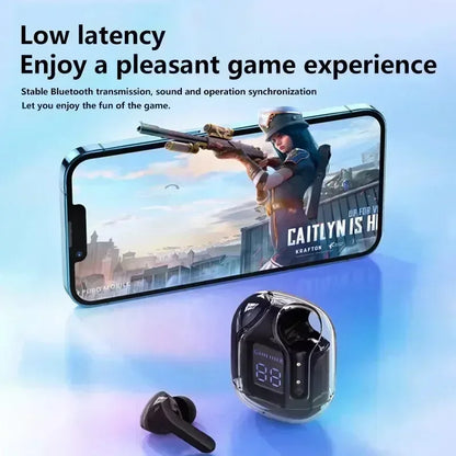 Bezdrôtová náhlavná súprava Bluetooth T2 tws Transparentné slúchadlá ENC LED Power Digital Display Stereo Sound Slúchadlá pre všetky smartfóny