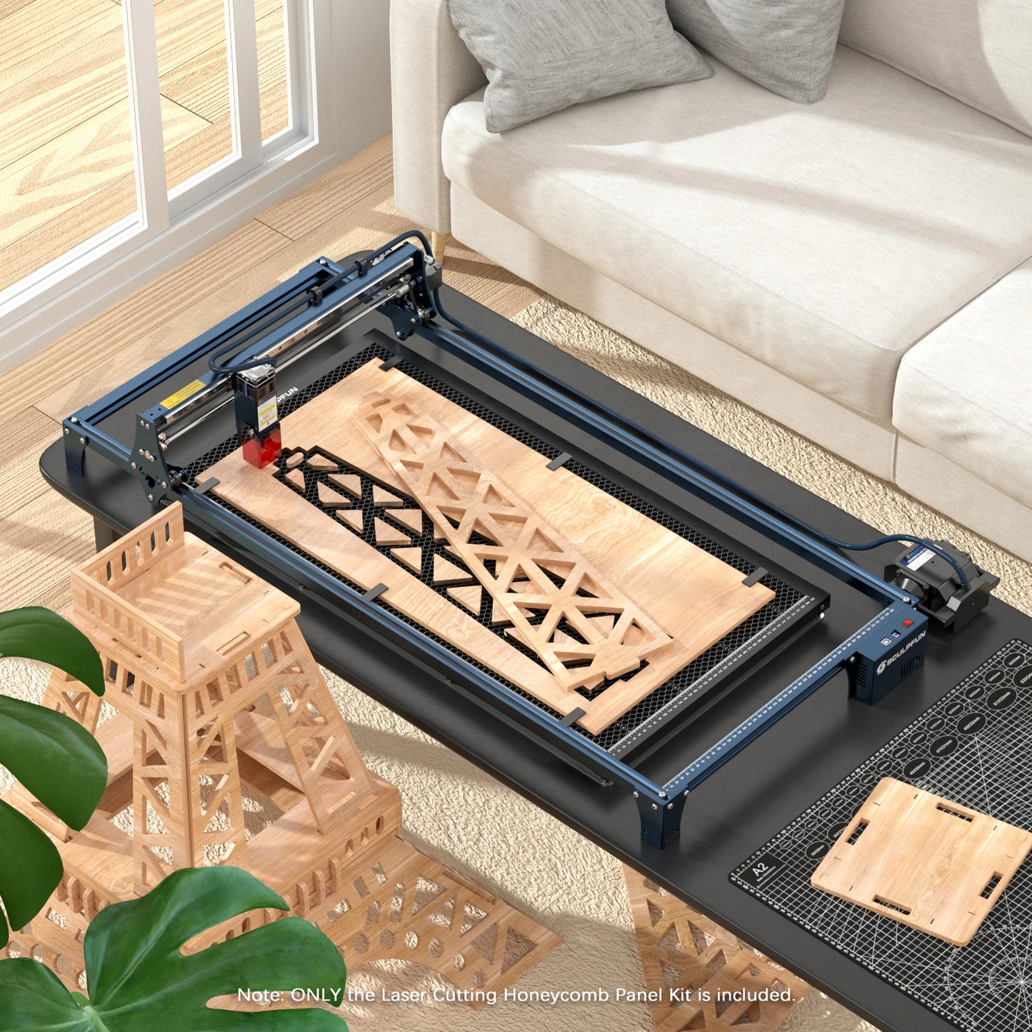 SCULPFUN 400 x 800 mm laserové rezanie voštinový panel H3 Pracovný stôl na ochranu pracovnej plochy na rezbárstvo dreva/kože/kovu/akrylu