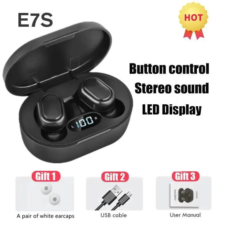 Bezdrôtové slúchadlá E7S TWS Ovládanie slúchadiel Bluetooth Športové slúchadlá Vodotesný mikrofón Hudobné slúchadlá Funguje na všetkých smartfónoch