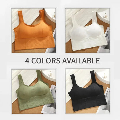 Crop topy pre ženy so vstavanou podprsenkou, bezšvové drôtené, pohodlné, sexy, polstrovaná podpora na cvičenie na jogu, športové topy na jogu