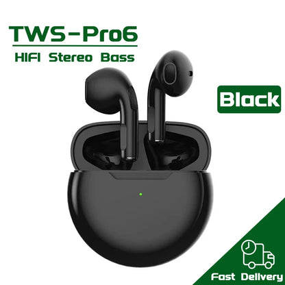 Bezdrôtové slúchadlá Air Pro 6 TWS s mikrofónom Fone Bluetooth slúchadlá Športové slúchadlá do uší Pro6 J6 Headset pre Apple iPhone Xiaomi Huawei