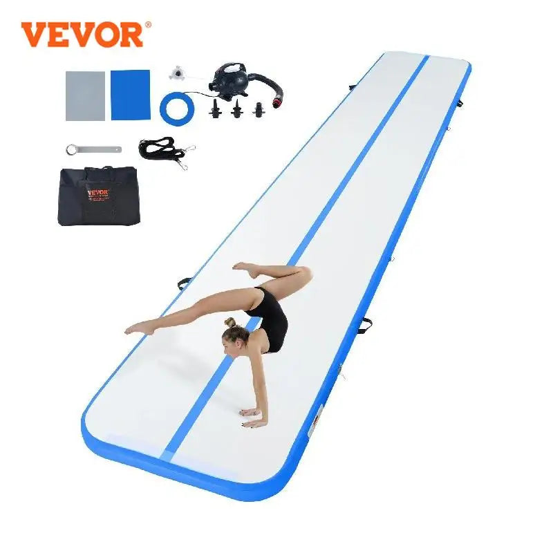 VEVOR Gymnastická vzduchová podložka 4-palcová hrubá bubnová dráha s elektrickou pumpou Pre domáce použitie Gymnastická jóga Cheerleading Beach Park Voda