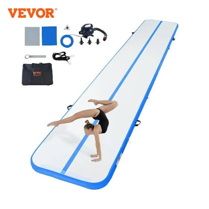 VEVOR Gymnastická vzduchová podložka 4-palcová hrubá bubnová dráha s elektrickou pumpou Pre domáce použitie Gymnastická jóga Cheerleading Beach Park Voda