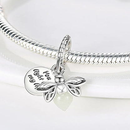 Hot Sale Night Glow Firefly Charm korálky pre Pandora 925 Originálny náramok Dámske 925 Strieborný prívesok Korálka DIY šperk darček