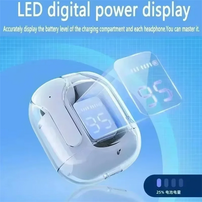 Originálne T2 bezdrôtové Bluetooth slúchadlá Transparentné HIFI slúchadlá LED Power Digital Display Stereo Sound slúchadlá pre Xiaomi