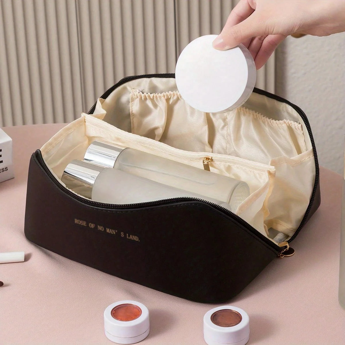 Organizér na make-up Taška na dámske toaletné potreby Puzdro na mejkap Luxusná dámska krabička, kozmetická taštička, organizér na cestovné vrecko na zips