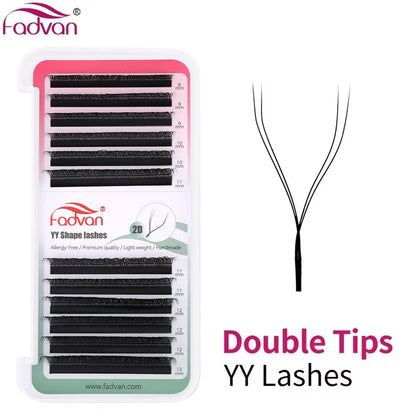 FADVAN YY Shape Lashes 2D 0,07 Faux Mink C/D/8-14mm Natural Mäkké brazílske mihalnice predpripravené objemové predĺženie mihalníc
