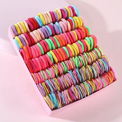 250/300 ks Dievčenské farebné gumičky do vlasov Súprava Nylonová elastická gumička Detský držiak do chvosta Scrunchies Detské vlasové doplnky