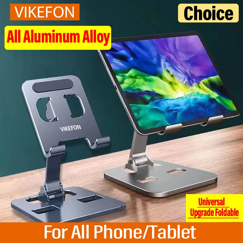VIKEFON Aluminium Alloy Prenosný držiak na tablet pre iPad Nastaviteľný Flexibilný skladací Lazy Desktop Live Držiak na mobilný telefón