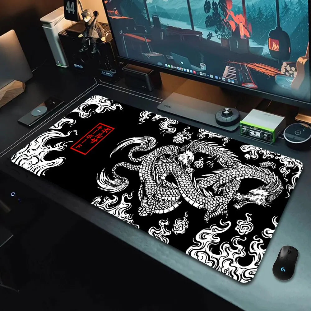 Japonský drak veľká herná podložka pod myš XXL klávesnica podložka pod myš pre hráčov na stôl Speed ​​Desk Mat Anime 900x400 700X300 podložka pod myš