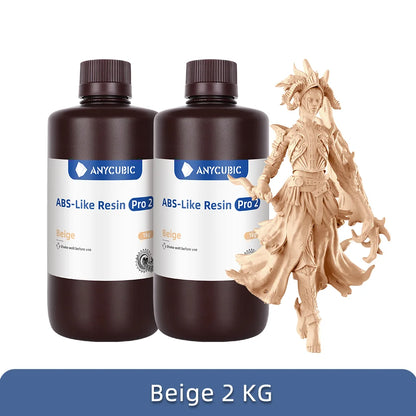 Nové 2 kusy/šarže ANYCUBIC ABS Like+ UV vytvrdzovanie 405nm štandardná fotopolymérová živica ABS 3D živica s vysokou presnosťou pre LCD