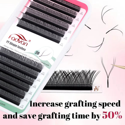 FADVAN YY Shape Lashes 2D 0,07 Faux Mink C/D/8-14mm Natural Mäkké brazílske mihalnice predpripravené objemové predĺženie mihalníc