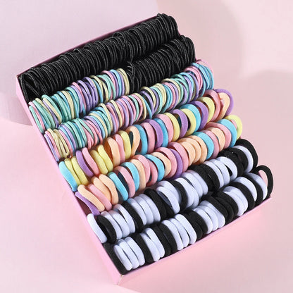 250/300 ks Dievčenské farebné gumičky do vlasov Súprava Nylonová elastická gumička Detský držiak do chvosta Scrunchies Detské vlasové doplnky