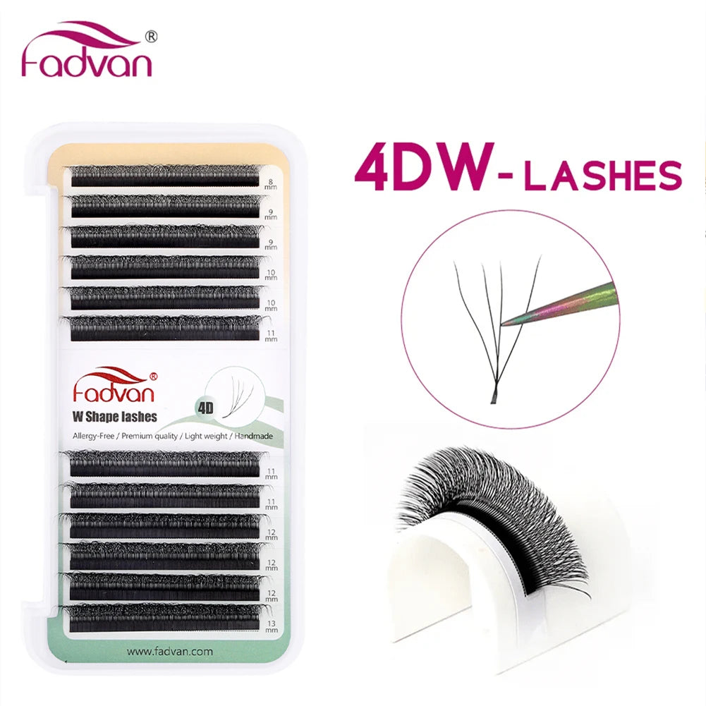 Fadvan mihalnice W 3D 4D 5D predlžovanie mihalníc W Novinka Hybrid Volume Make-up