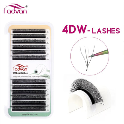 Fadvan mihalnice W 3D 4D 5D predlžovanie mihalníc W Novinka Hybrid Volume Make-up