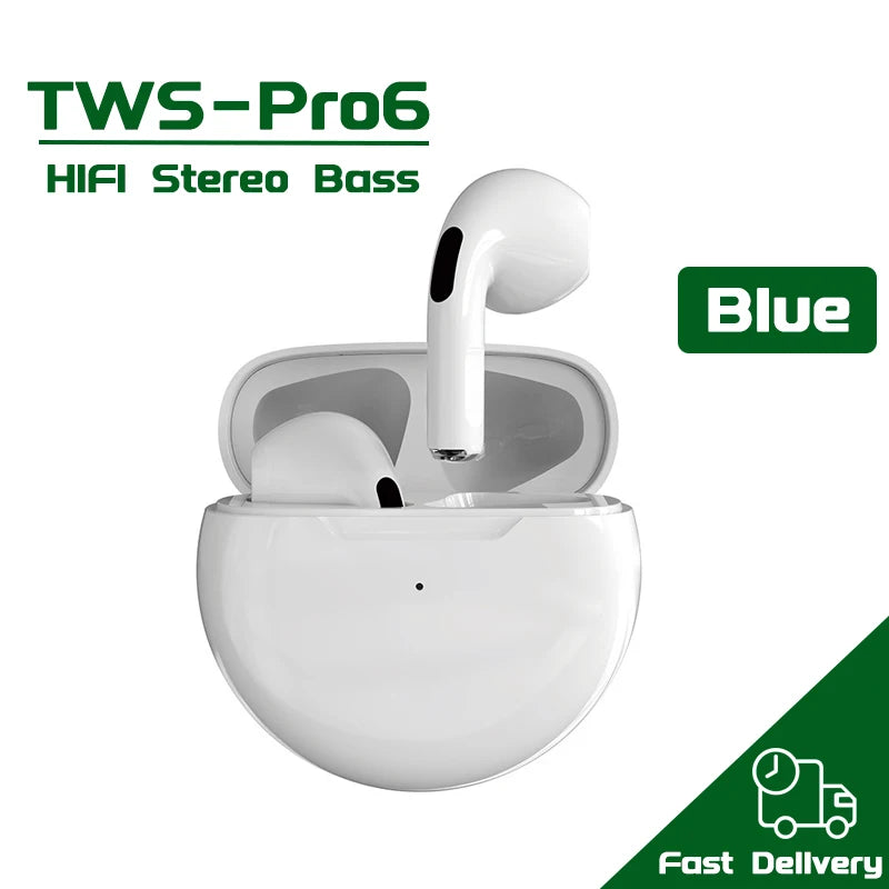 Bezdrôtové slúchadlá Air Pro 6 TWS s mikrofónom Fone Bluetooth slúchadlá Športové slúchadlá do uší Pro6 J6 Headset pre Apple iPhone Xiaomi Huawei