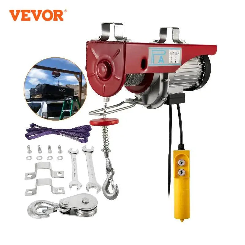 Elektrický zdvíhací žeriav VEVOR 200-800 kg Nový prenosný zdvíhací závesný garážový navijak s káblovým diaľkovým ovládaním a koncovým spínačom