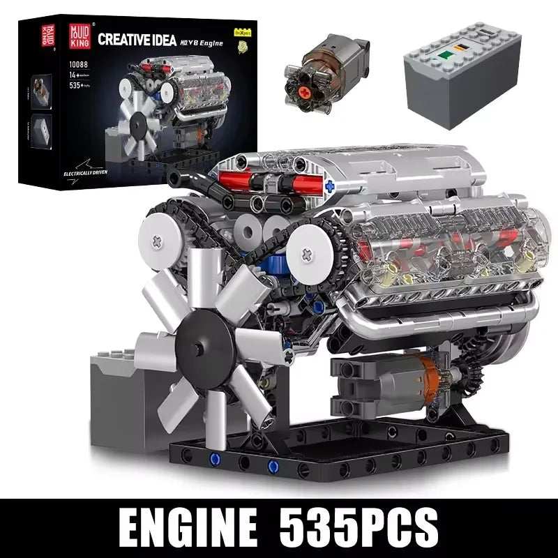 Mold King 10088 technický stavebný blok auta MOC motorizovaný motor V8 zostava modelu auta časť tehly hračky pre deti vianočný darček