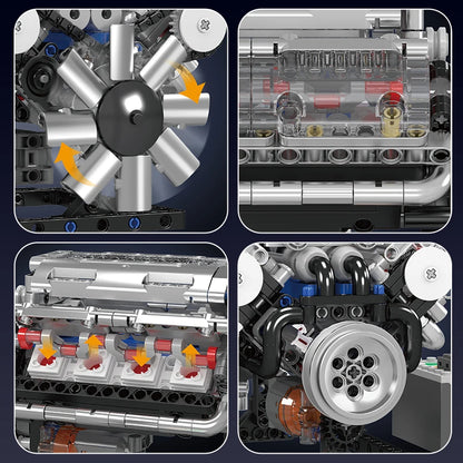 Mold King 10088 technický stavebný blok auta MOC motorizovaný motor V8 zostava modelu auta časť tehly hračky pre deti vianočný darček