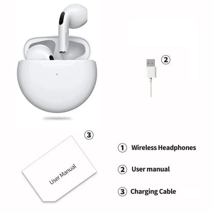 Originálne slúchadlá Air Pro 6 TWS Wireless Bluetooth Headset 5.3 Mini slúchadlá s nabíjacím boxom na mikrofón pre slúchadlá Xiaomi iPhone