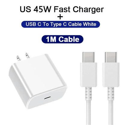PD 45W USB C nabíjačka Super rýchly nabíjací adaptér pre Samsung Galaxy S22 S23 S24 Ultra Note 20 Nabíjačka mobilného telefónu typu C kábel