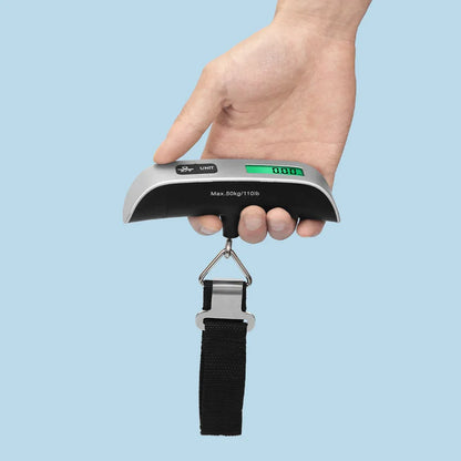Prenosná váha 110 lb/50 kg Digitálny LCD displej Elektronická váha Hmotnosť Kufor Cestovné váženie Batožina Taška Nástroj na vyvažovanie hmotnosti