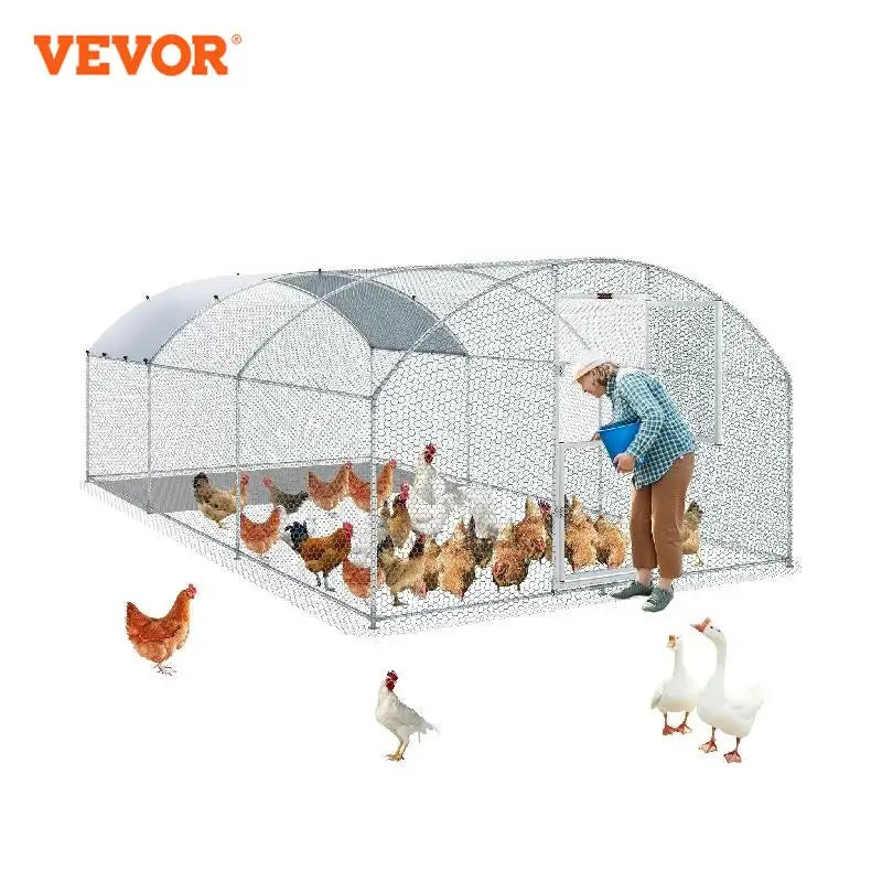 VEVOR Veľký kovový kurník Klietka na hydinu Kačica Králik Walkin Dome Strecha s vodotesným krytom pre kurník na farme
