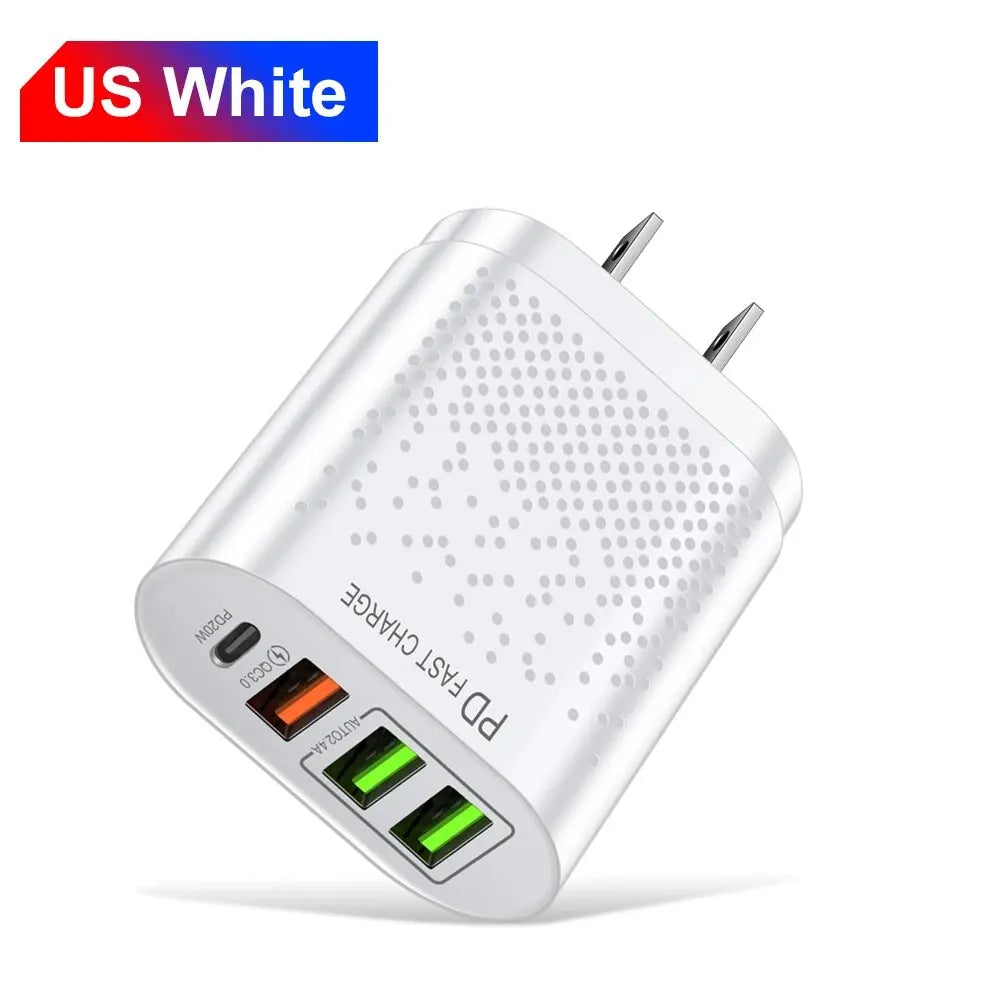Rýchla USB nabíjačka typu C Rýchle nabíjanie 20 W QC3.0 PD3.0 EU US KR UK AU Nabíjací adaptér pre Iphone 15 Laptop Nabíjačka