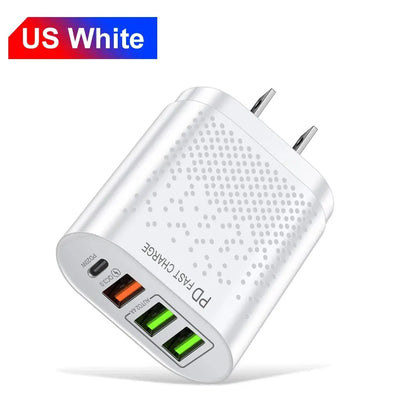 Rýchla USB nabíjačka typu C Rýchle nabíjanie 20 W QC3.0 PD3.0 EU US KR UK AU Nabíjací adaptér pre Iphone 15 Laptop Nabíjačka