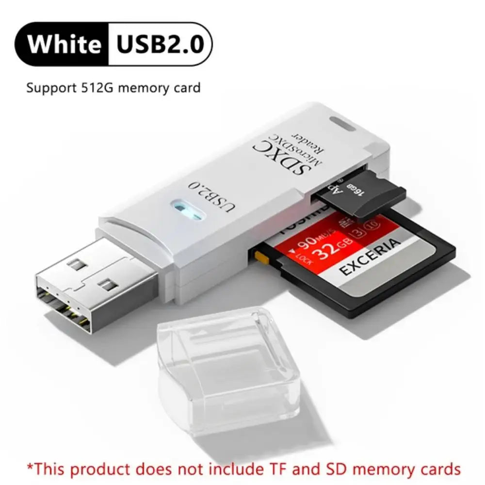 Multifunkčná vysokorýchlostná čítačka kariet 2 v 1 USB 3.0/2.0 Podporuje počítač TF+SD, fotoaparát tabletu, laptop, montáž do auta