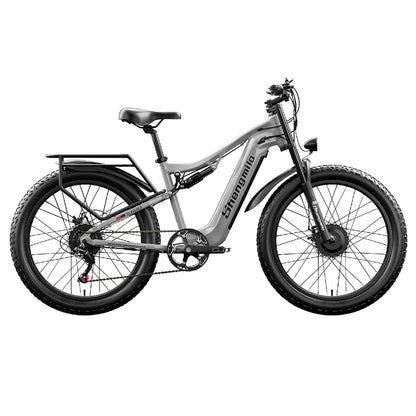Shengmilo S600 Electric Bike 1000W*2 Motor 48V 17.5AH SAMSUNG Battery 26 Inch Tire 42km/h Max Speed 90km Max Range Mechanical Disc Brake DNM Rear Shock Absorber Shimano 7 Speed