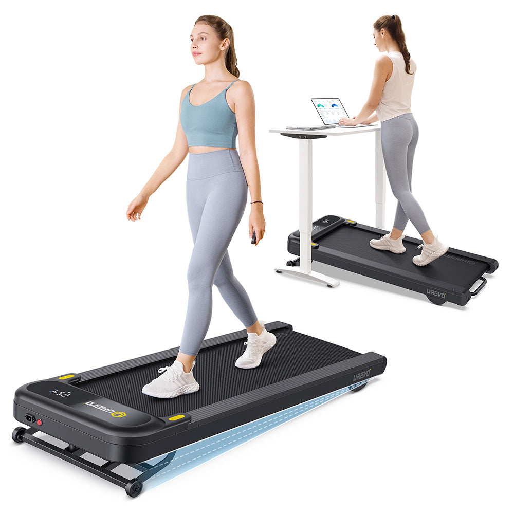 UREVO 3S Smart Walking Treadmill, 9-Level Auto Incline, 0.8-6KM/h Speed, 120kg Load-Bearing, LED Display, App Control