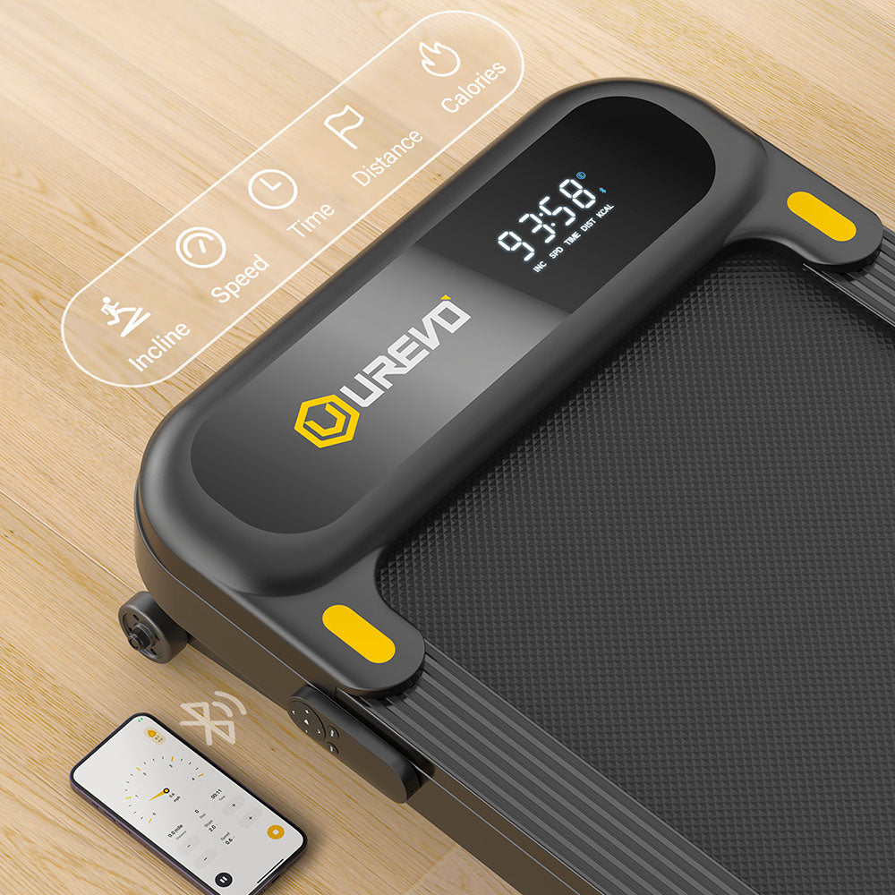 UREVO 3S Smart Walking Treadmill, 9-Level Auto Incline, 0.8-6KM/h Speed, 120kg Load-Bearing, LED Display, App Control