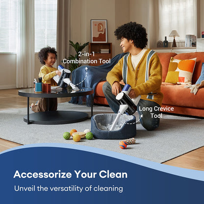Ultenic U10 Ultra Cordless Vacuum Cleaner, 40kPa Suction, 450W Digital Motor, Self-standing, Telescopic Tube, 40min Runtime, Built-in Flashlight, 180&#176; Swivel, 1L Dustbin