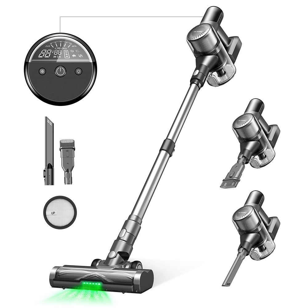 Ultenic U12 Vesla Cordless Vacuum Cleaner, 40KPa Suction, 450W Motor, 1L Dust Box, Up to 45 Mins Runtime, Removable Battery, LED Headlights,Tangle-Free Brush for Pet Hair, Hard Floor Tools