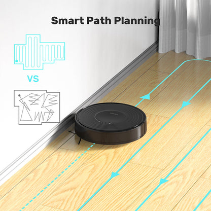 Verefa V60m Lite Robot Vacuum Cleaner, 2700Pa Max Suction, 2 in 1 Vacuuming Mopping, 250ml Dust Box, Max 150 Mins Runtime, App/Voice Control - Black