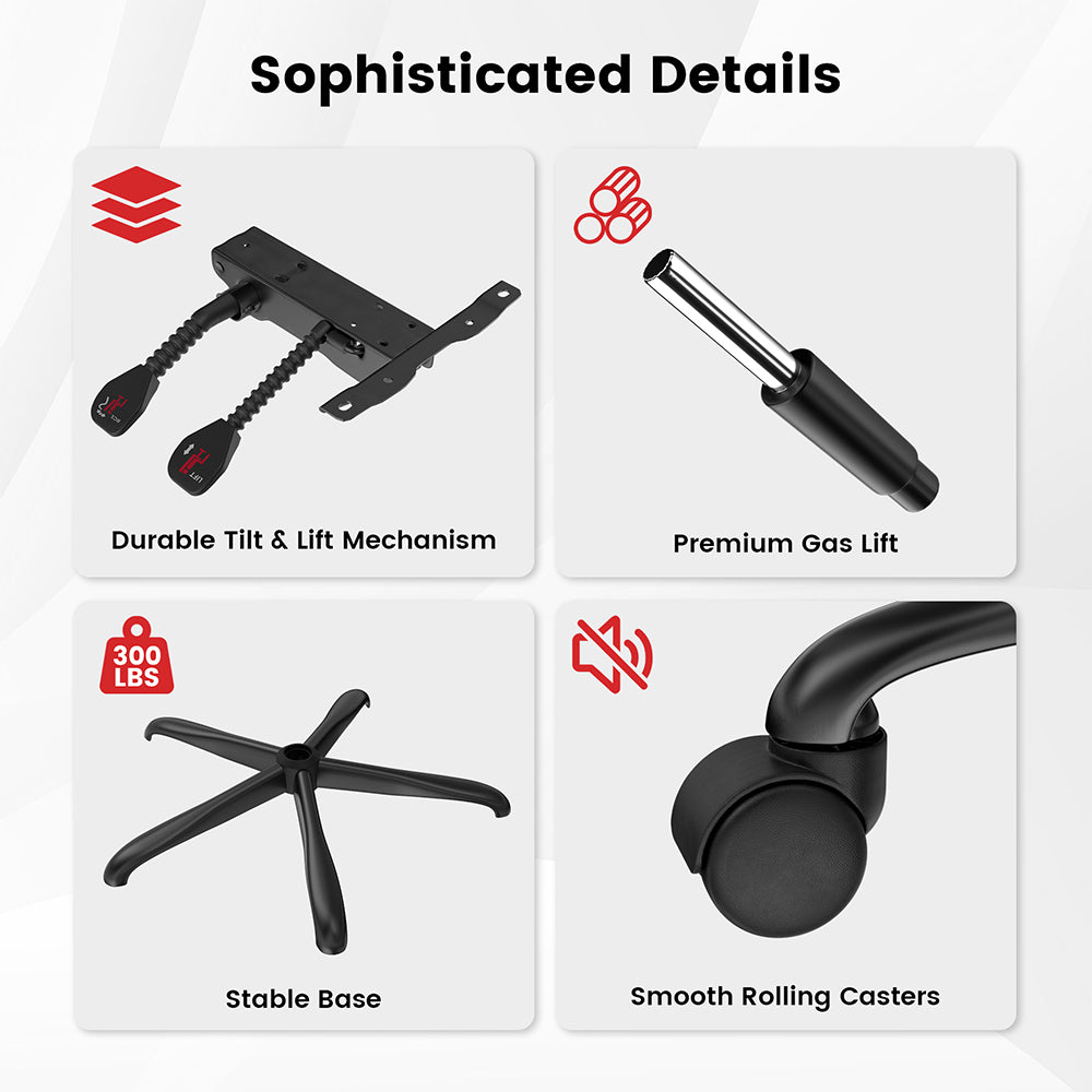 Ergonomická herná kancelárska stolička ACGAM CG-5455M, PVC sedák, nastavitelné podrúčky a opierka hlavy, 4D bederná opierka, synchrónne polohovanie operadla