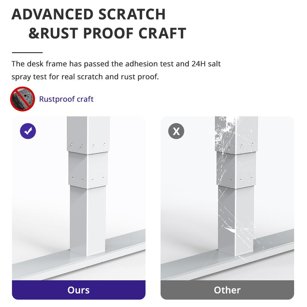 ACGAM ET225E Elektrický stôl s dvojitým motorom a trojstupňovými nohami, ergonomický výškovo nastavitelný podstavec - čierna (iba rám)