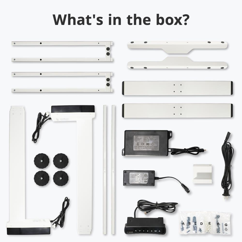 ACGAM ET225E Elektrický stôl s dvojitým motorom a trojstupňovými nohami, ergonomický výškovo nastavitelný podstavec - čierna (iba rám)