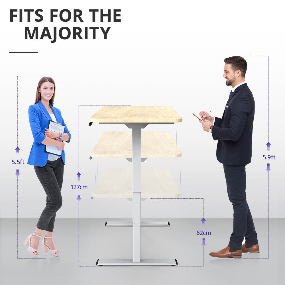 ACGAM ET225E Elektrický stôl s dvojitým motorom a trojstupňovými nohami, ergonomický výškovo nastavitelný podstavec - čierna (iba rám)