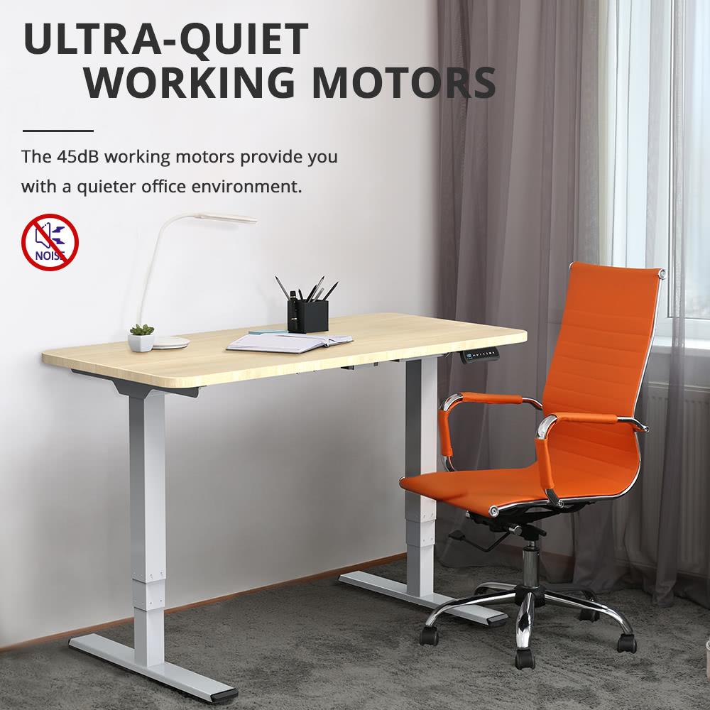 ACGAM ET225E Elektrický stôl s dvojitým motorom a trojstupňovými nohami, ergonomický výškovo nastavitelný podstavec - čierna (iba rám)