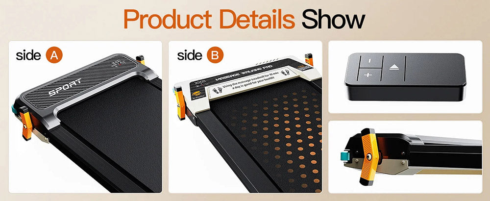 Akluer 520 obojstranný podstôlkový behací pás s Shiatsu masážnou funkciou nôh, chodiaca plocha s náklonom, tichý motor 2,5 HP, LED displej