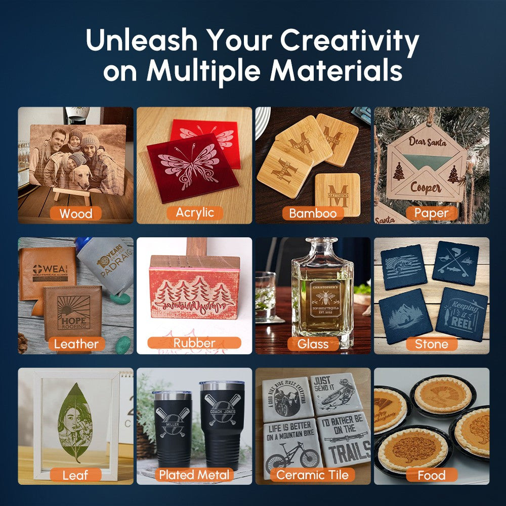 AlgoLaser DIY KIT 10W laserový gravír, dvojjadrový procesor, gravírovacia rýchlosť 12 000 mm/min, 2,4 GHz WiFi, 400*400 mm (157,5*157,5 palcov)