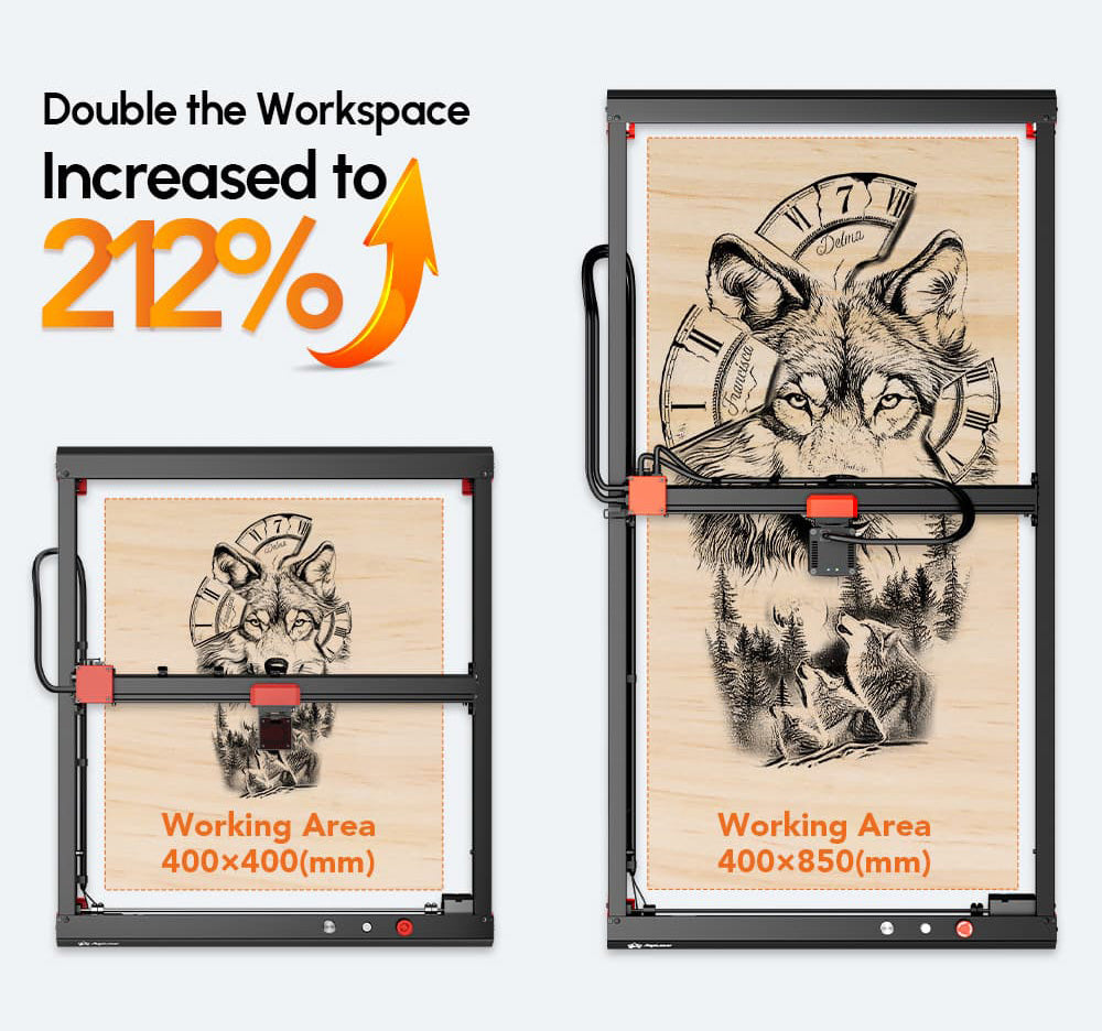 Sada rozšíření laserového gravírovacieho stroja AlgoLaser Alpha, 400*850 mm (157,5*334,6 palca)