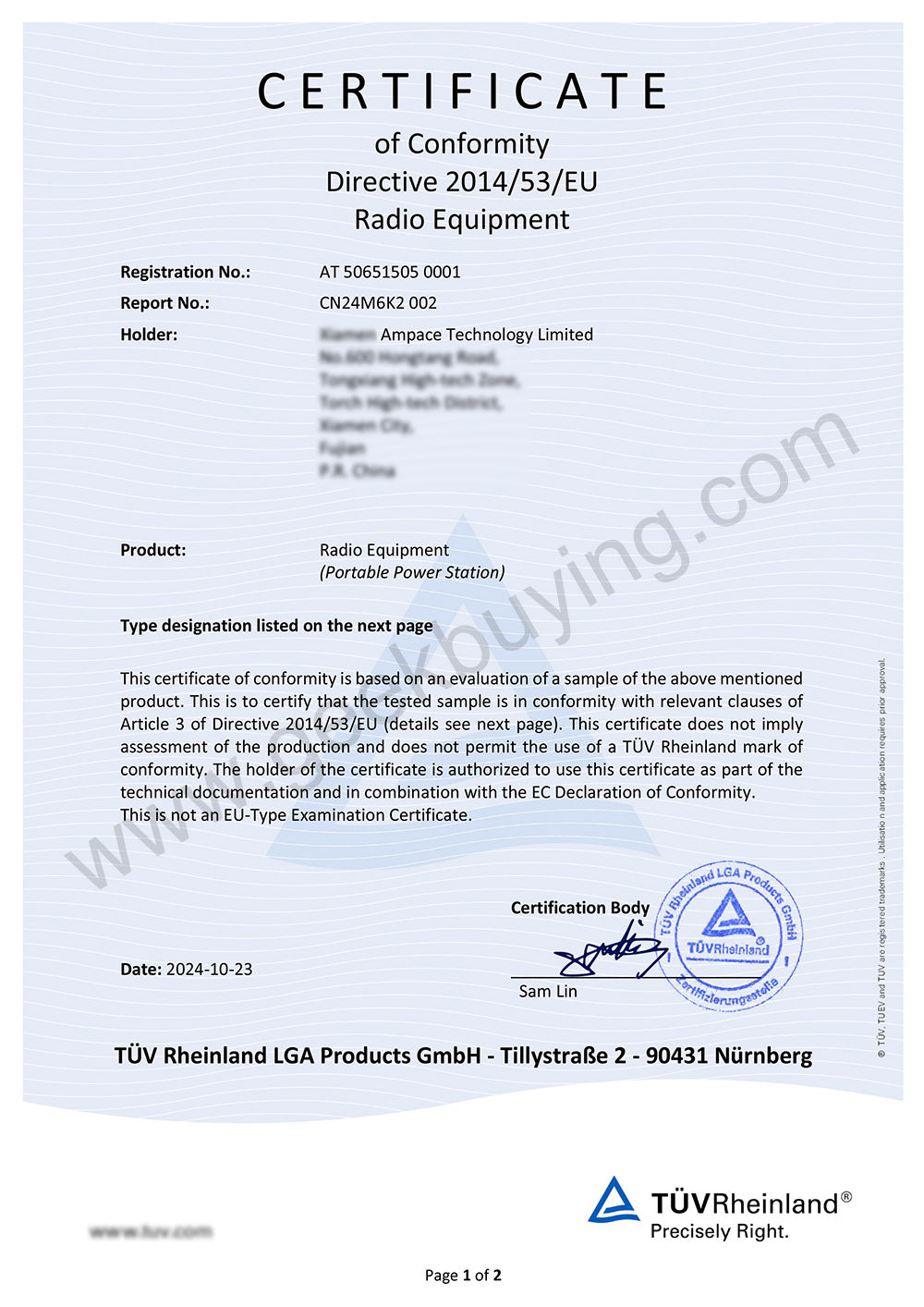 Prenosná elektráreň Ampace Andes 1500, 1462Wh LiFePO4, 2400W (špičkový výkon 3600W), solárny generátor SiCPrime, úplné nabitie za 55 minút, 4xAC, 4xUSB-A, 2xUSB-C, 2x5521, 1x zásuvka do auta, 6000 cyklov, -20℃~45℃, ovládanie cez aplikáciu, pre vonkajšie kempovanie, obytné vozidlá, záložný zdroj pre domácnosť