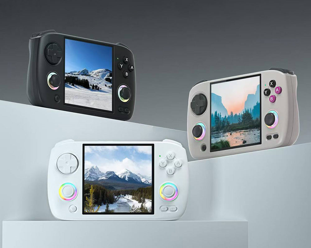 Herná konzola ANBERNIC RG CubeXX, 3,95-palcový 720*720 IPS displej, Linux 64-bit, 5G WiFi Bluetooth 4.2, Moonlight Streaming, 6,5 hodín hrania, RGB podsvietenie - šedá